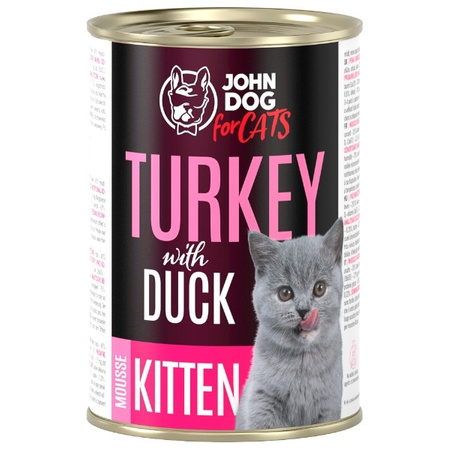 John Dog for Cats indyk i kaczka mus dla kociąt 400 g