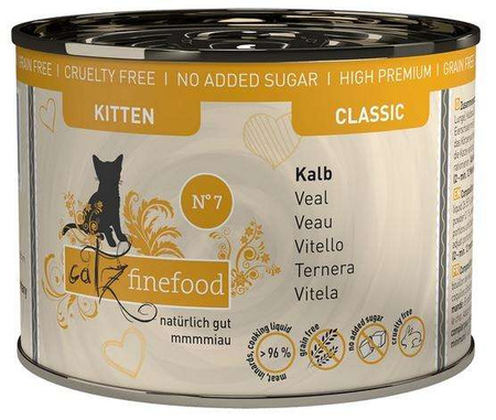 Catz Finefood Classic Kitten N.07 Wołowina i cielęcina puszka 200g