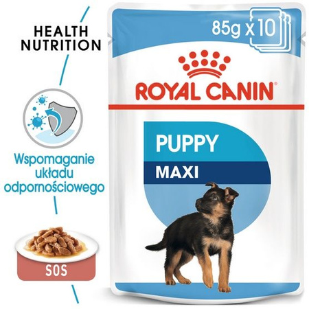 Royal canin maxi puppy karma mokra w sosie dla szczeniąt, od 2 do 15 miesiąca życia, ras dużych saszetka 140g