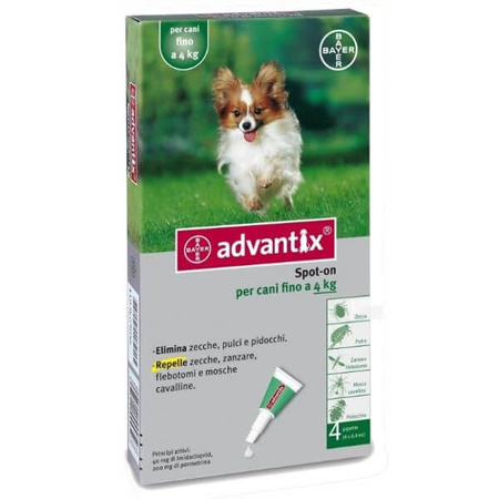 Bayer advantix dla psa 4x0,4 ml 0-4 kg