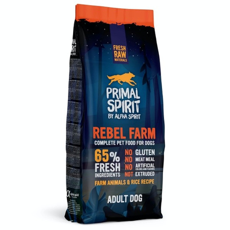 Primal Spirit Rebel Farm 65% karma dla psa 12 kg