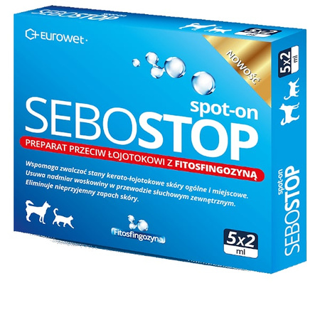 Sebostop Spot-on dla psa i kota 5x2 ml 