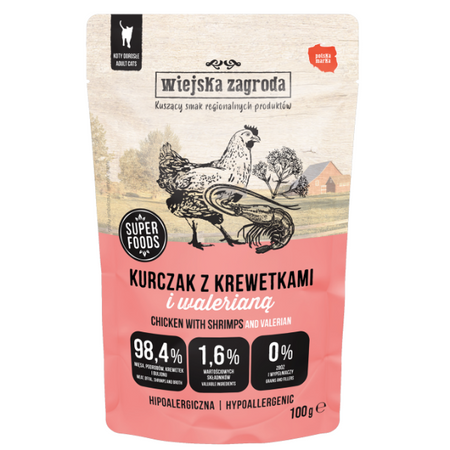 Wiejska Zagroda Pasztecik z kurczaka i krewetek dla kota 85 g