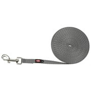 Smycz treningowa, dla małych psów, grafit, taśma parciana, XS–S: 5 m/10 mm, bardzo lekka