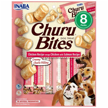 Inaba Churu Bites kurczak i łosoś dla psa 8 x 12 g