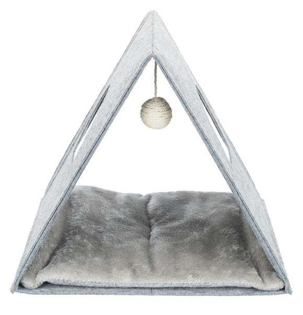 Legowisko zamknięte Junior, filc, składane, 38 × 34 × 38 cm, jasnoszare