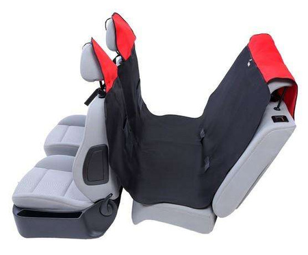 Kardiff Activ Mata samochodowa na tylne fotele z zamkiem L czarno-czerwona