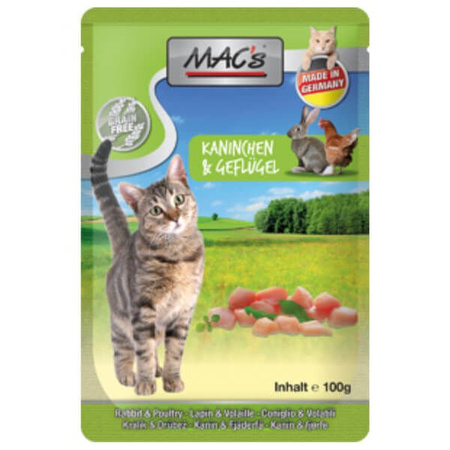 Mac's kurczak z królikiem saszetka zestaw 12x100 g