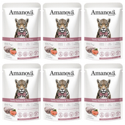 ZESTAW Amanova Tasty saszetka dla kota łosoś i indyk 6 x 85 g