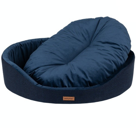 amiplay Siena legowisko owalne dla psa granatowe S