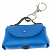 Torebka skórzana do woreczków na odchody, niebieska