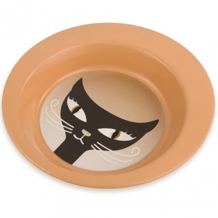 Miska, dla kota, brązowa, print kot, stal nierdzewna 325ml