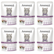 ZESTAW Amanova Sterilised saszetka dla kota biała ryba i indyk 6 x 85 g