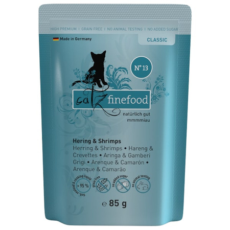 Catz finefood no. 13 śledź i krewetki saszetka dla kota 85 g