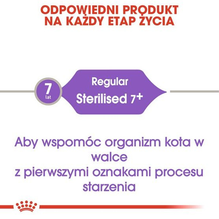 Royal canin sterilised 7+ karma sucha dla kotów dorosłych, od 7 do 12 roku życia, sterylizowanych 3,5kg