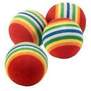 PIŁKI TĘCZOWE TWARDE 3,5cm  4szt