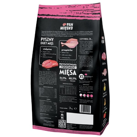 Pan Mięsko cielęcina z przepiórką dla szczeniąt 3 kg