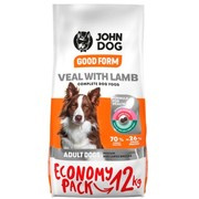 John Dog Good Form Medium & Large cielęcina i jagnięcina dla psa 12 kg