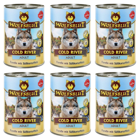 ZESTAW Wolfsblut Cold River pstrąg 6 x 395 g