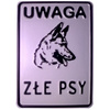 Tabliczka ostrzegawcza "uwaga, złe psy" 14x20 cm