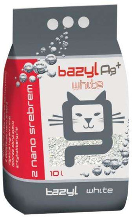 Bazyl ag+ white żwirek dla kota 10 l