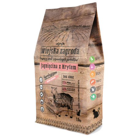 Wiejska zagroda jagnięcina z krylem dla kota 1,6 kg