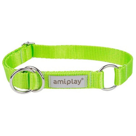 amiplay Samba zielona obroża półzaciskowa regulowana L