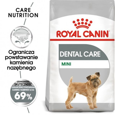 Royal canin mini dental care karma sucha dla psów dorosłych, ras małych, redukująca powstawanie kamienia nazębnego 1kg