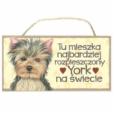 Tabliczka ozdobna dekoracyjna yorkshire terrier 25x12,5 cm