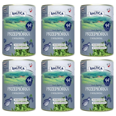 ZESTAW Baltica Smaki Regionów przepiórka z wołowiną, 6 x 400 g