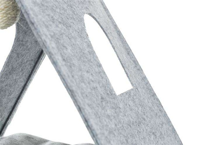 Legowisko zamknięte Junior, filc, składane, 38 × 34 × 38 cm, jasnoszare