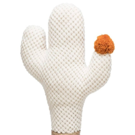 Kaktus, legowisko z drapakiem, dla kota, kremowe, MDF/juta 36 x 84 cm