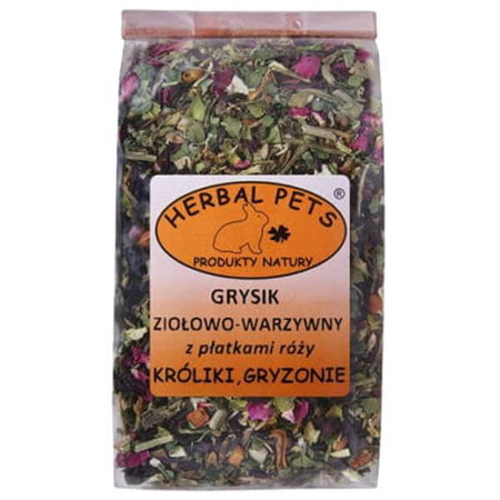 Herbal pets - grysik ziołowo-warzywny z płatkami róży dla królika i gryzoni 100 g