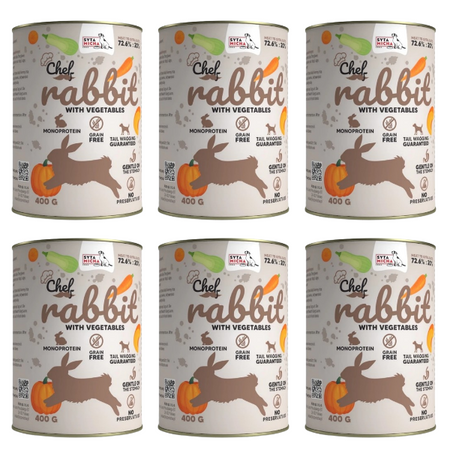 ZESTAW Syta Micha Chef Królik z warzywami, 6 x 400 g