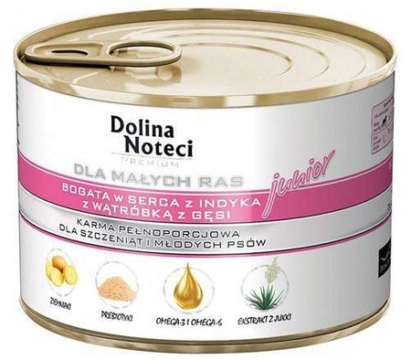 Dolina noteci junior serca z indyka z wątróbką gęsi 185g