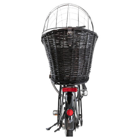 Kosz rowerowy z kratką, 35 × 49 × 55 cm, szary