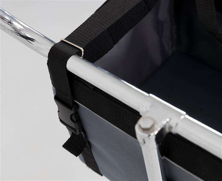 Transporter rowerowy przedni, szary, 38 × 25 × 25 cm