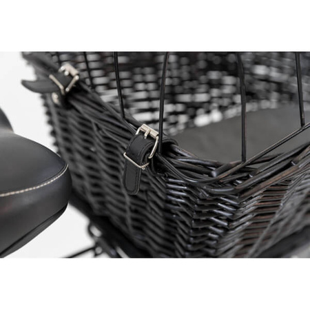 Kosz rowerowy z kratką, 35 × 49 × 55 cm, szary