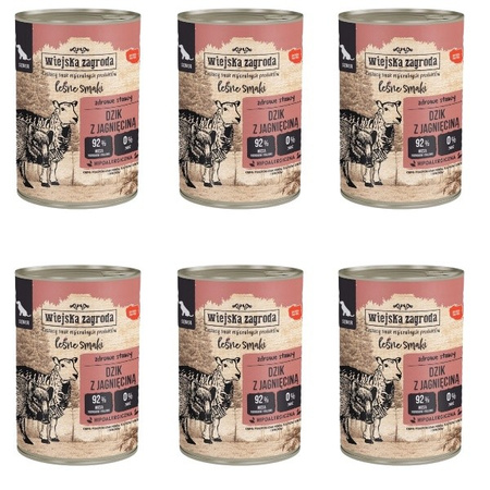 ZESTAW Wiejska Zagroda Leśne smaki Senior dzik z jagnięciną 6 x 400 g