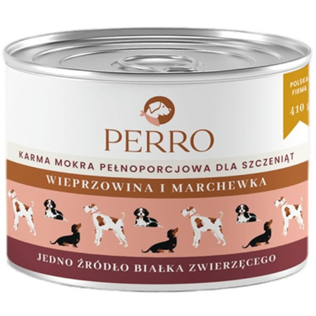 Perro Junior wieprzowina z marchewką dla psa 410 g