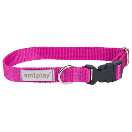 amiplay Samba różowa obroża regulowana M