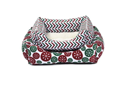 Legowisko dla psa, czerwono/zielone paski, 47x37cm,