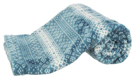 Kocyk Lumi, plush, 150 × 100 cm, petrol/biały