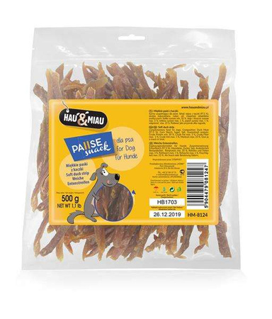 Pausesnack przysmak dla psa, miękkie paski z kaczki 500g