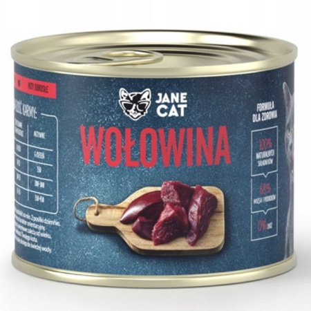 Karma mokra dla kota premium jane cat wołowina 200 g