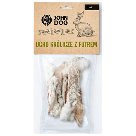 John dog ucho królicze z futrem 5 szt.