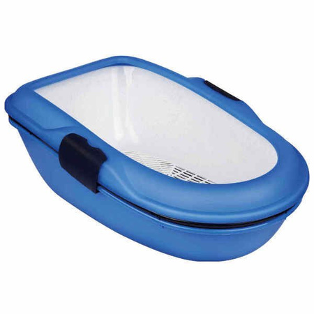 Kuweta dla kota Berto, 39 × 22 × 59 cm, ciemny szary/pastelowy niebieski/granit