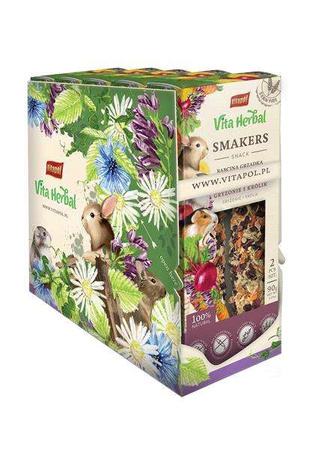 Vita Herbal Smakers Babcina grządka dla gryzoni i królika, 90 g, 5 szt. display