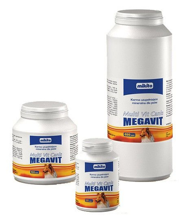 Mikita Megavit Multi-Vit Canis - witaminy, minerały i aminokwasy dla psów 400 tabl.
