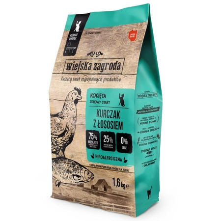Wiejska Zagroda kurczak z łososiem dla kota 1,6 kg
